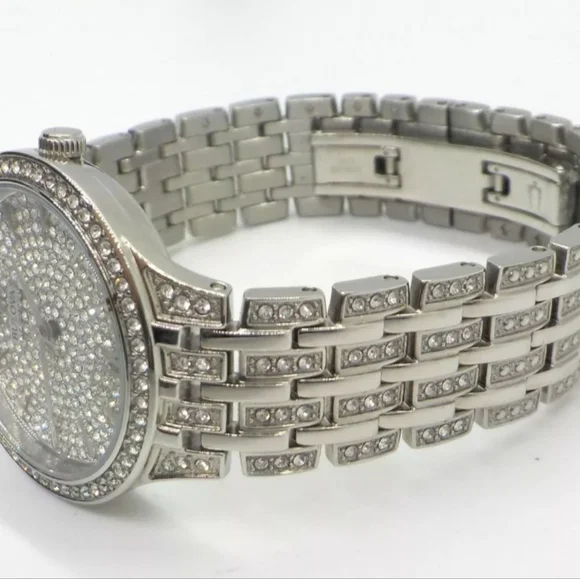 **NEW** Bulova Ladies Crystal Phantom Silver-Tone Stainless Steel Watch - Picture 8 of 13